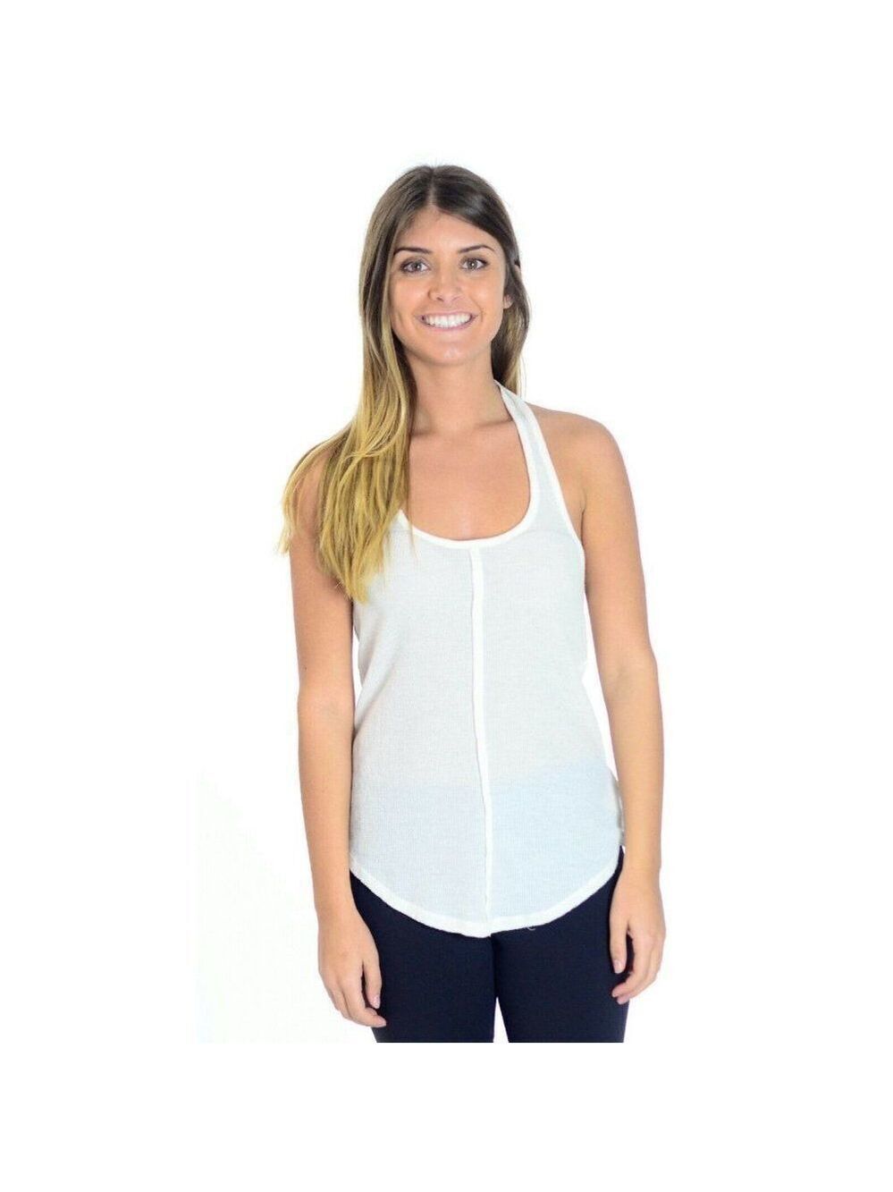New Free People Baby Waffle Halter Top Ivory M